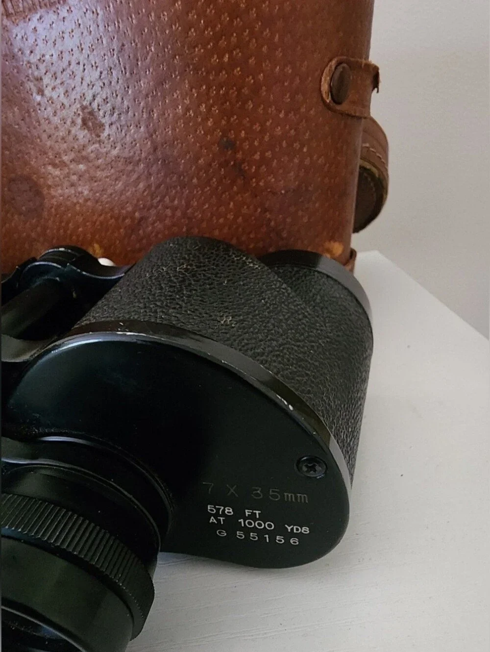 Vintage Sears Binoculars W/Leather Case Old School Explorer Grandpacore Decor